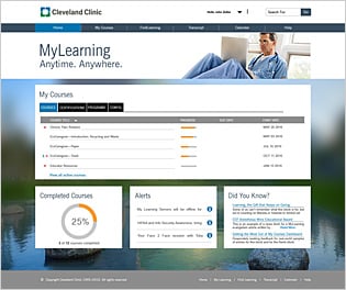 MyLearning home page